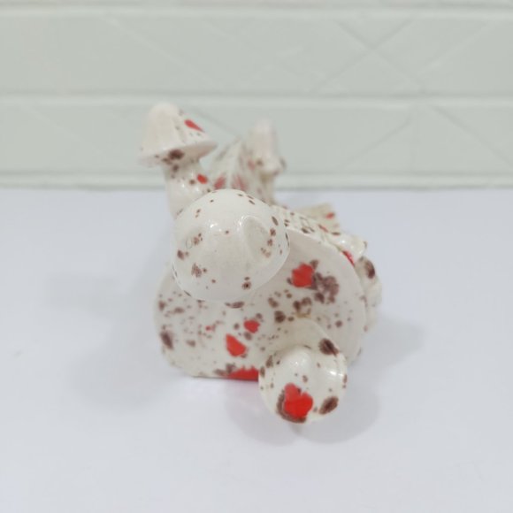 Funky 1970's Orange Speckle Ceramic Log with Mushrooms Groovy Decor - Picture 3 of 7